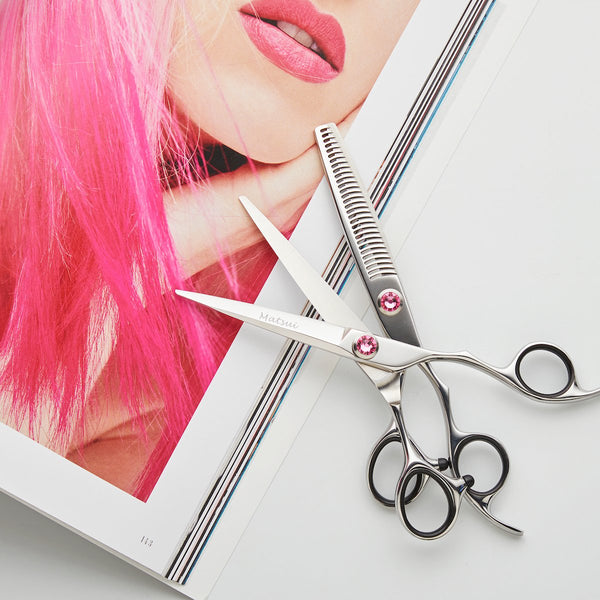 2020 Matsui Swarovski Elegance Pink Scissors & Thinning Shears Combo (Limited Edition) (1693644062781)